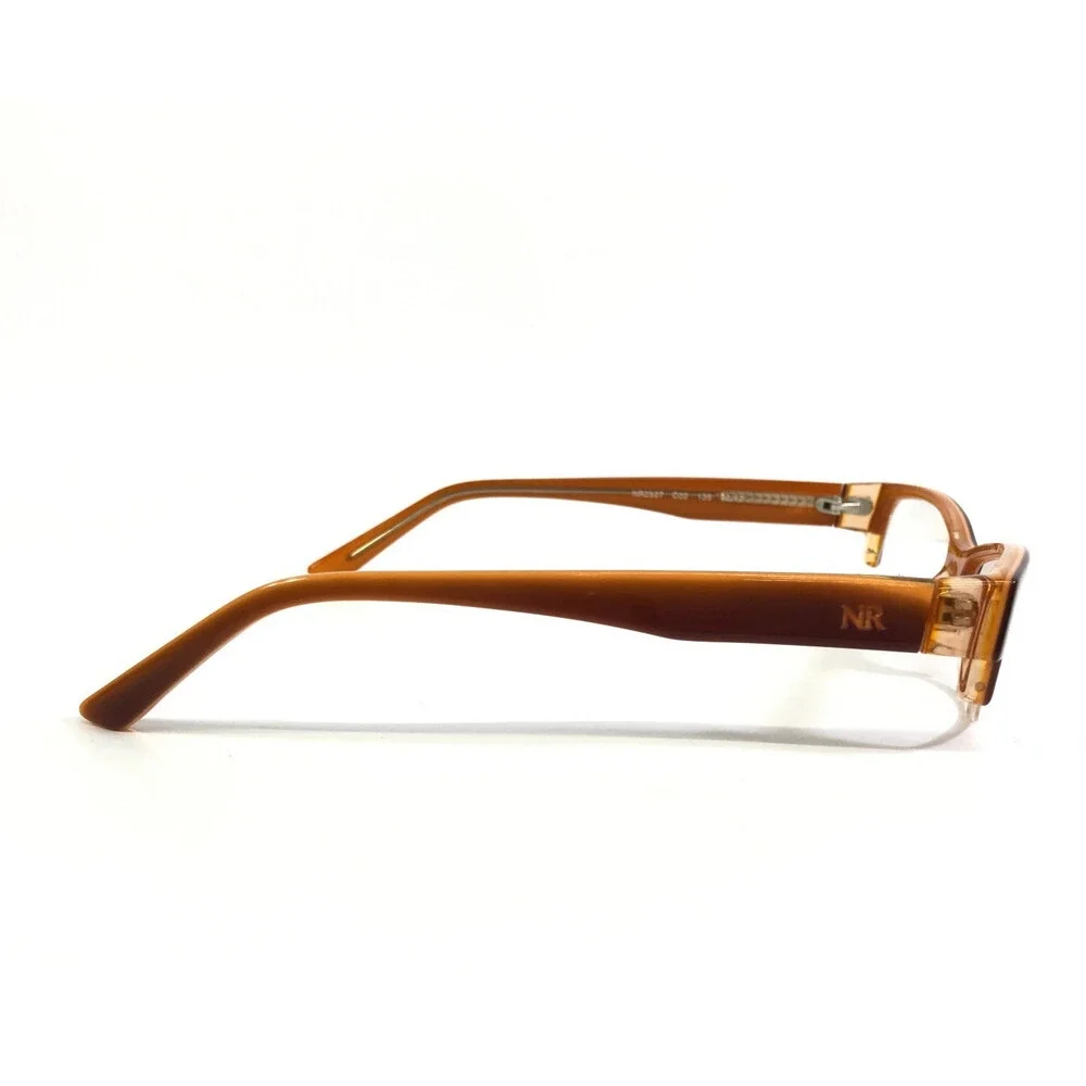 Nina Ricci Eyeglasses Frame NR2527 C02 Brown Orange Rectangle Half Rim 52-17-135
